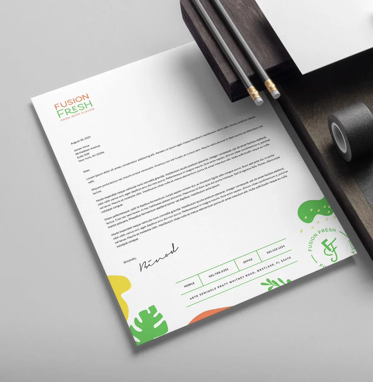 Fusion Fresh Letterhead